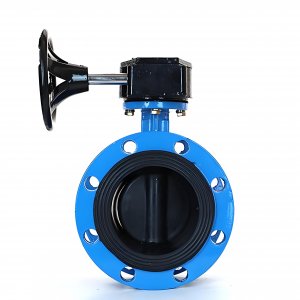 法蘭式蝸輪蝸桿蝶閥DN125，1.6Mpa橡膠密封